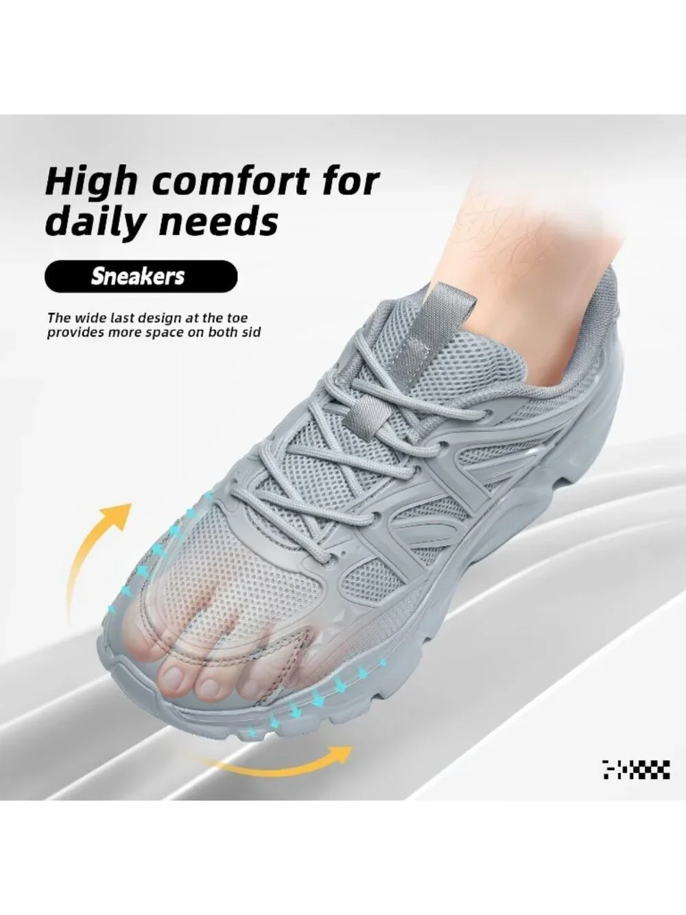 Women's Grey Ladies Walking Comfor Breathable Soft Sole Tennis Sneaker Shoes